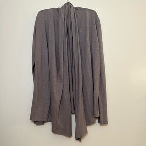 Alternative Gray (Taupe) Cotton Knit Cardigan Sweater with Shawl Collar, Size M